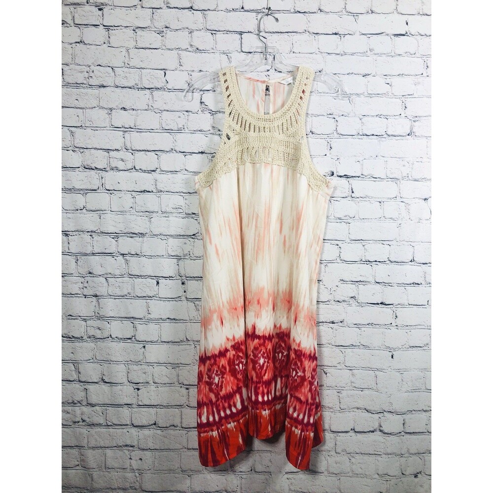 Charming Charlie Women's Tie Dye‎ Crochet Lace Bib Dress Size M